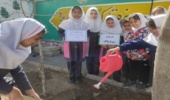 دبستان امید های انقلاب اسلامی بیرجند تعداد 10 اصله نهال غرس کرد 