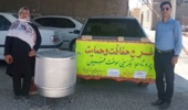 تحویل تنور گازی به اهالی منطقه سرگدار بخش ماژان
