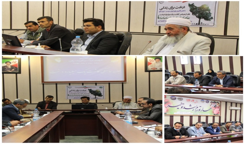 سومین جلسه هماهنگی طرح مردمی کاشت یک میلیارد درخت در شهرستان درمیان برگزار شد