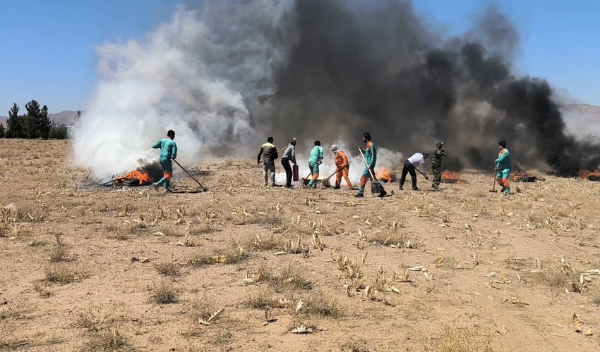 کارگاه و مانور آموزشی اطفای حریق در پارک جنگلی قهستان برگزار شد 