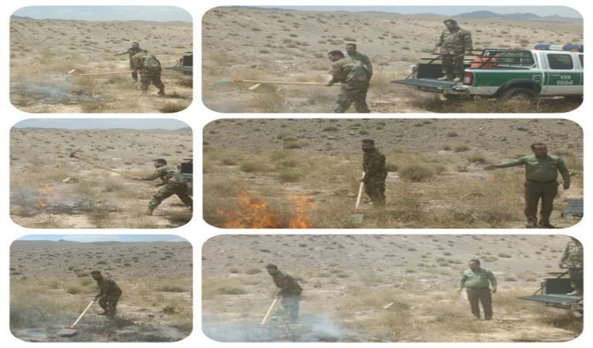 اطفائ حریق در جاده القورات بیرجند 